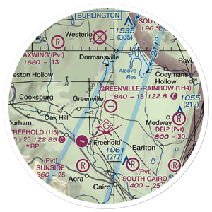 Greenville-Rainbow Airport (1H4) VFR Sectional Sticker (20 mile)