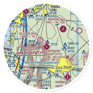Airpark East Airport (1F7) VFR Sectional Sticker (20 mile)