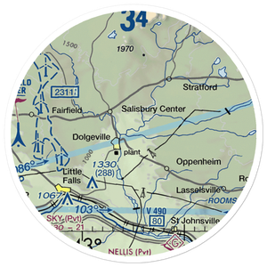 Dolgeville Airport (1F6) VFR Sectional Sticker (20 mile)