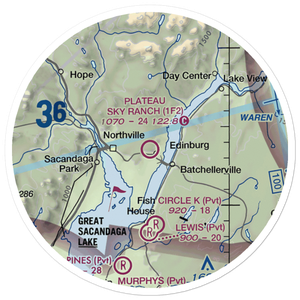 Plateau Sky Ranch Airport (1F2) VFR Sectional Sticker (20 mile)