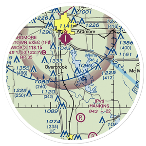 Lake Murray State Park Airport (1F1) VFR Sectional Sticker (20 mile)