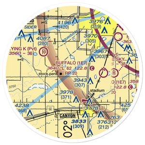 Maples Field (1E9) VFR Sectional Sticker (20 mile)