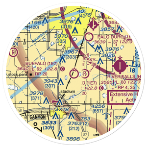 Buffalo Airport (1E7) VFR Sectional Sticker (20 mile)