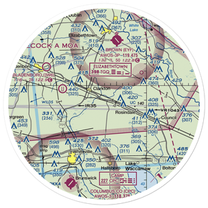 Elkins Field (1E6) VFR Sectional Sticker (30 mile)
