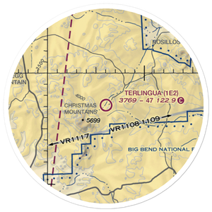 Terlingua Ranch Airport (1E2) VFR Sectional Sticker (20 mile)