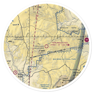 Terlingua Ranch Airport (1E2) VFR Sectional Sticker (30 mile)