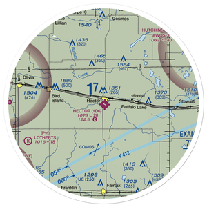 Hector Municipal Airport (1D6) VFR Sectional Sticker (30 mile)