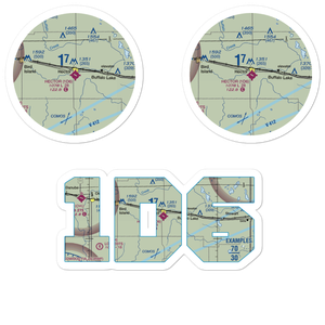Hector Municipal Airport (1D6) VFR Sectional Sticker Pack
