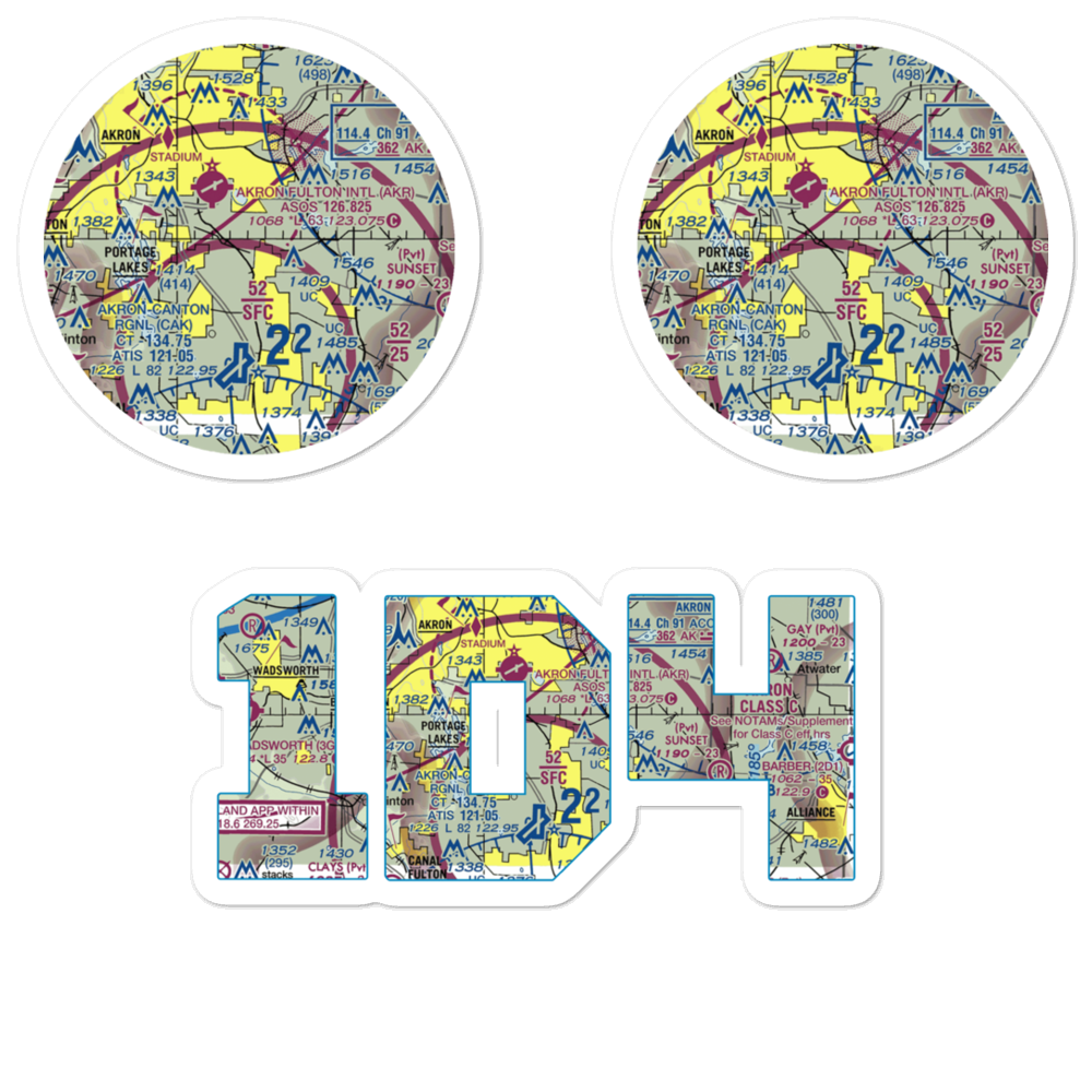 Mayfield Airport (1D4) VFR Sectional Sticker Pack 