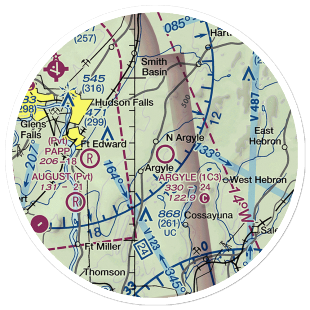 Argyle Airport (1C3) VFR Sectional Sticker (20 mile) 