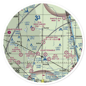 Arthur Airport (1A2) VFR Sectional Sticker (30 mile)