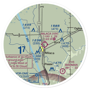 Milaca Municipal Airport (18Y) VFR Sectional Sticker (20 mile)