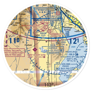 Jake Garn Airport (17U) VFR Sectional Sticker (30 mile)