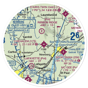 Chehalem Airpark (17S) VFR Sectional Sticker (20 mile)