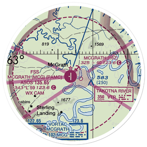 Mc Grath Seaplane Base (16Z) VFR Sectional Sticker (20 mile)