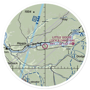 Little Goose Lock and Dam Airport (16W) VFR Sectional Sticker (20 mile)