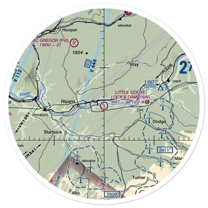 Little Goose Lock and Dam Airport (16W) VFR Sectional Sticker (30 mile)