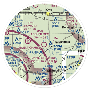 Dennis Farms Airport (15W) VFR Sectional Sticker (20 mile)