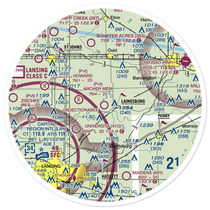 Dennis Farms Airport (15W) VFR Sectional Sticker (30 mile)