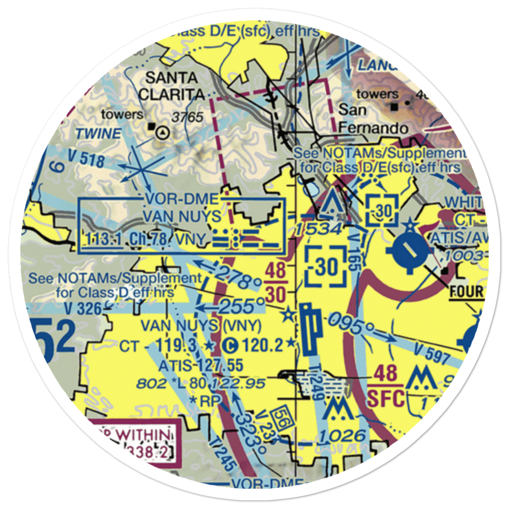 Devonshire Area Heliport (14L) VFR Sectional Sticker (20 mile) 