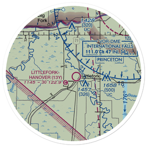 Littlefork Muni/Hanover Airport (13Y) VFR Sectional Sticker (20 mile)