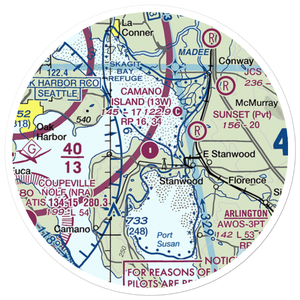 Camano Island Airfield (13W) VFR Sectional Sticker (20 mile)