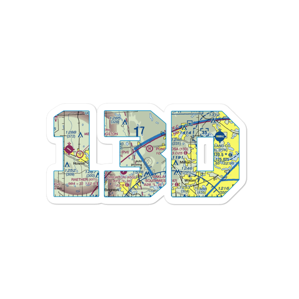 Ponderosa Heliport (13D) VFR Sectional Sticker 