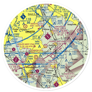 Ferris Red Oak Municipal Heliport (12T) VFR Sectional Sticker (30 mile)