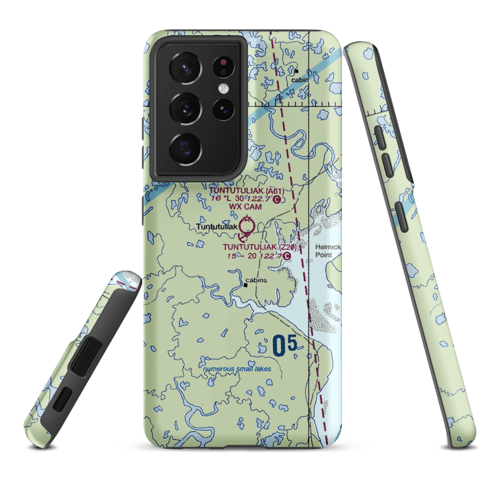 Tuntutuliak Airport (A61) VFR Sectional Samsung Phone Case Samsung Galaxy S21 Ultra model shown