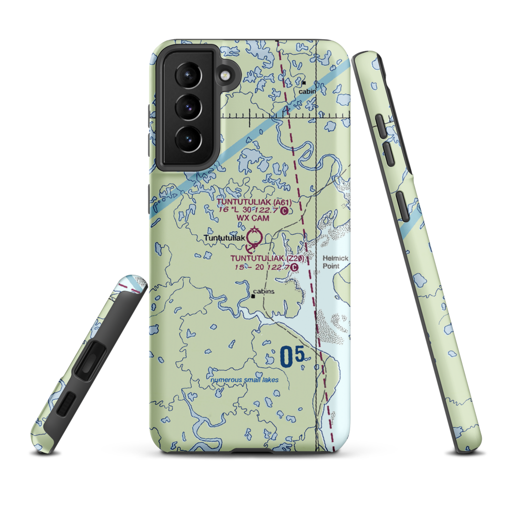 Tuntutuliak Seaplane Base (Z20) VFR Sectional Samsung Phone Case Samsung Galaxy S21 Plus model shown