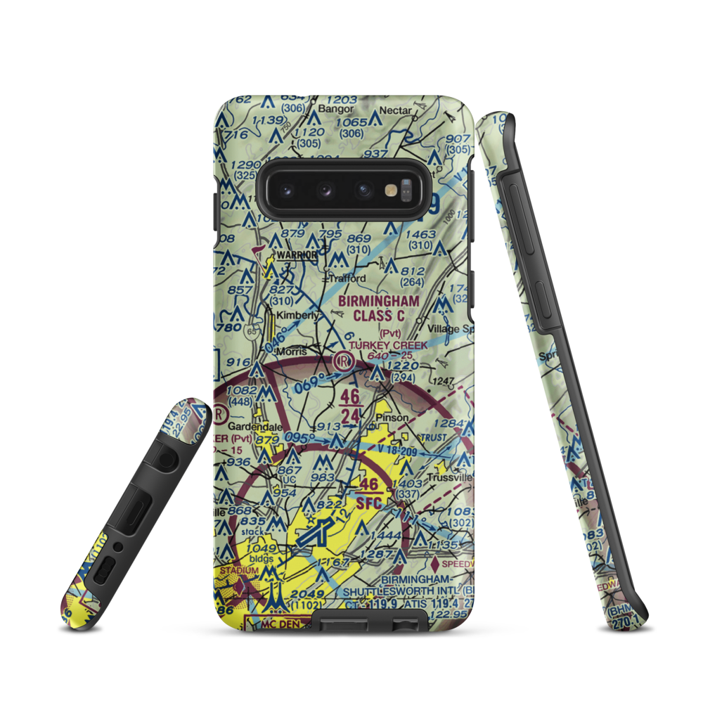 Turkey Creek Airport (AL16) VFR Sectional Samsung Phone Case Samsung Galaxy S10 model shown