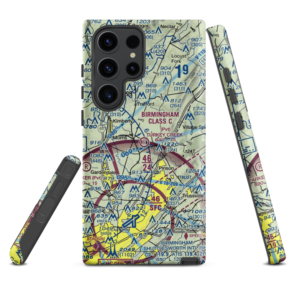Turkey Creek Airport (AL16) VFR Sectional Samsung Phone Case Samsung Galaxy S23 Ultra model shown