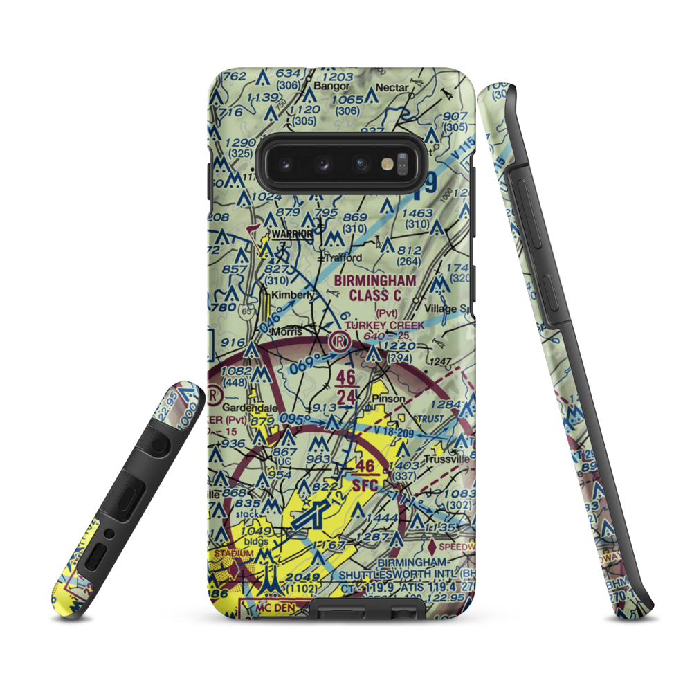 Turkey Creek Airport (AL16) VFR Sectional Samsung Phone Case Samsung Galaxy S10 Plus model shown