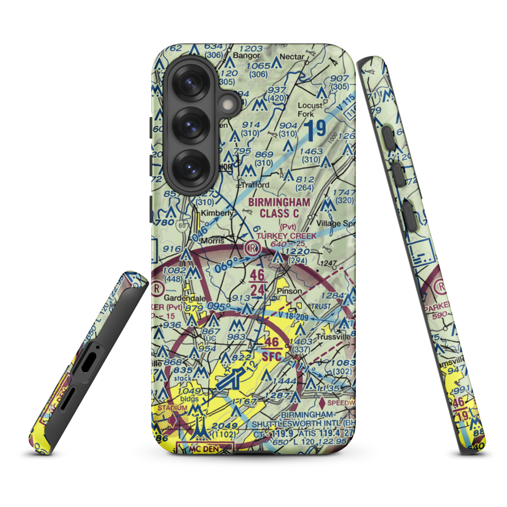 Turkey Creek Airport (AL16) VFR Sectional Samsung Phone Case Samsung Galaxy S25 Plus model shown