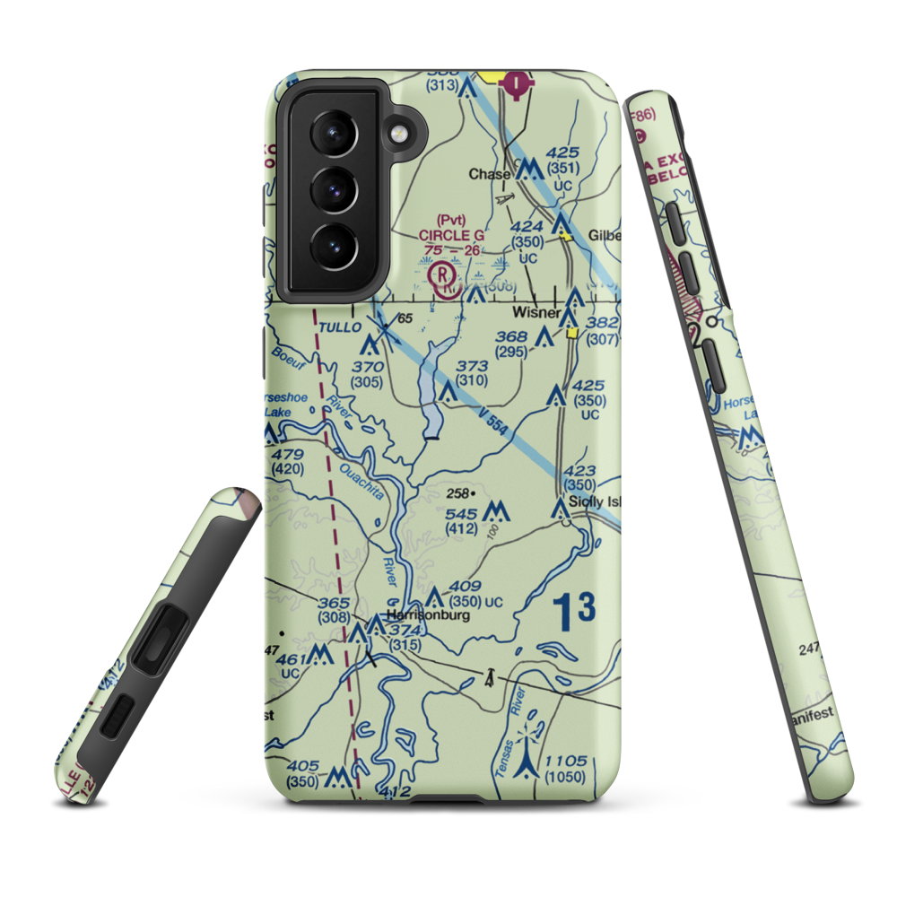Turkey Creek Lake Airport (9LA1) VFR Sectional Samsung Phone Case Samsung Galaxy S21 FE model shown