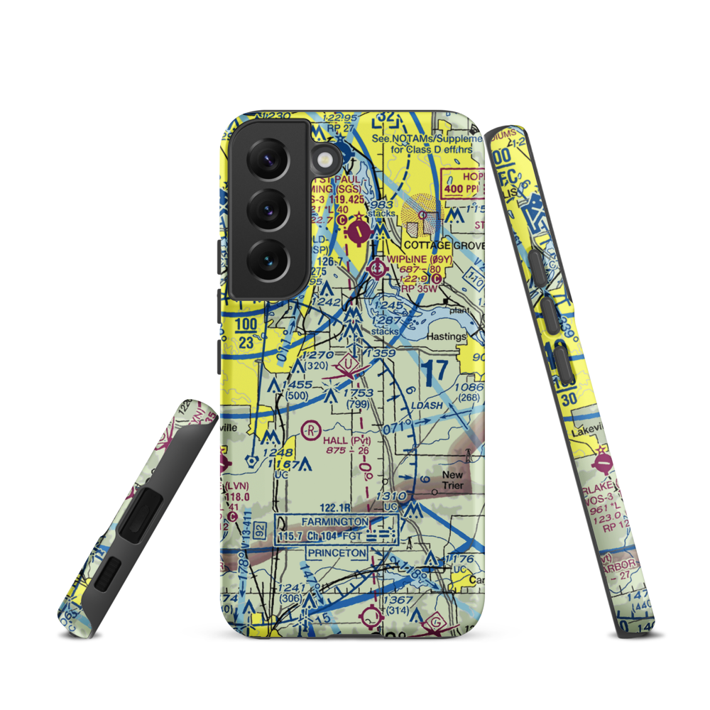 Turkey Track Airport (MY52) VFR Sectional Samsung Phone Case Samsung Galaxy S22 model shown