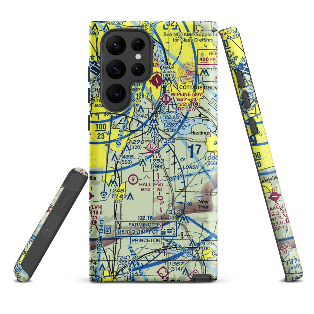 Turkey Track Airport (MY52) VFR Sectional Samsung Phone Case Samsung Galaxy S22 Ultra model shown