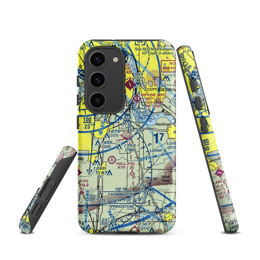 Turkey Track Airport (MY52) VFR Sectional Samsung Phone Case Samsung Galaxy S23 model shown