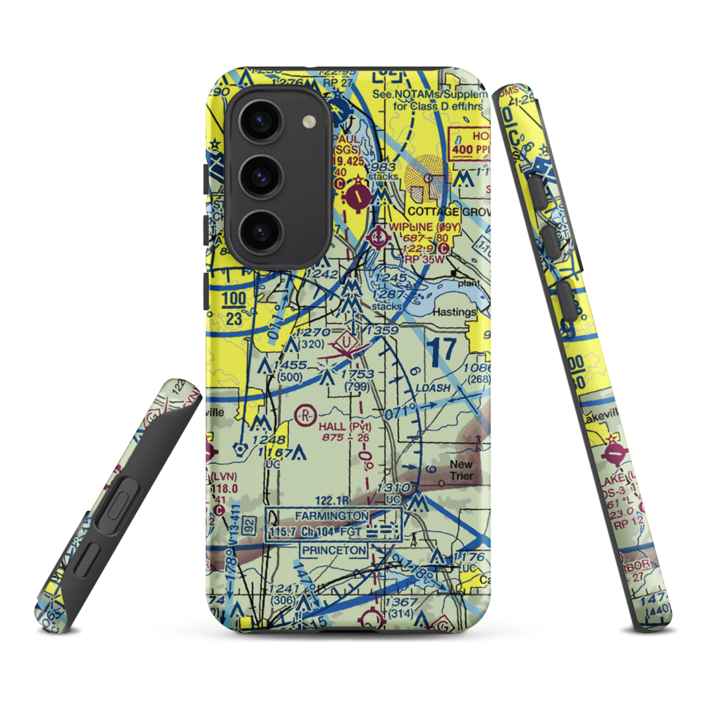 Turkey Track Airport (MY52) VFR Sectional Samsung Phone Case Samsung Galaxy S23 Plus model shown