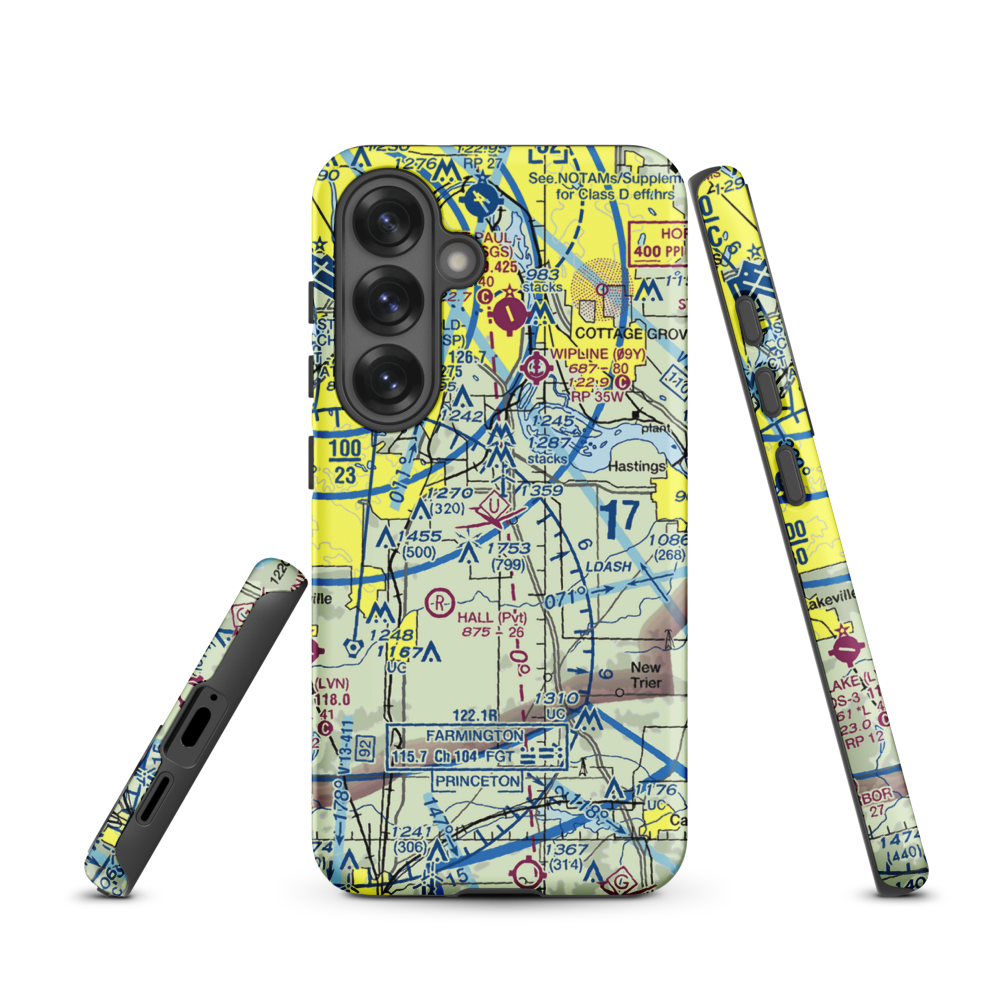 Turkey Track Airport (MY52) VFR Sectional Samsung Phone Case Samsung Galaxy S25 model shown