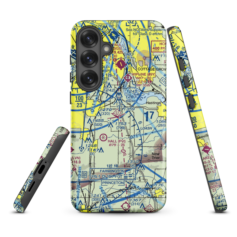 Turkey Track Airport (MY52) VFR Sectional Samsung Phone Case Samsung Galaxy S25 Plus model shown