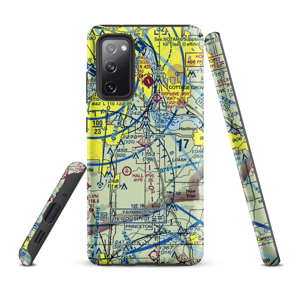 Turkey Track Airport (MY52) VFR Sectional Samsung Phone Case Samsung Galaxy S20 FE model shown