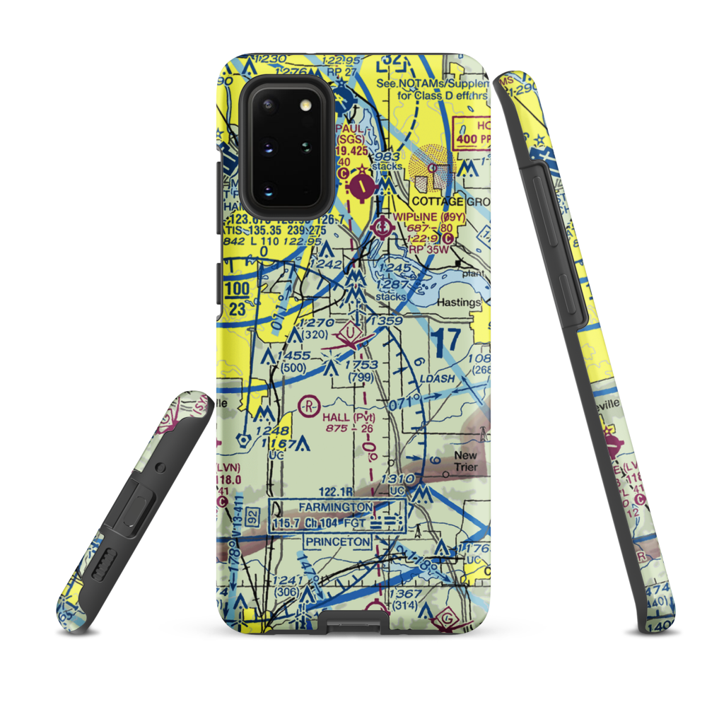 Turkey Track Airport (MY52) VFR Sectional Samsung Phone Case Samsung Galaxy S20 Plus model shown