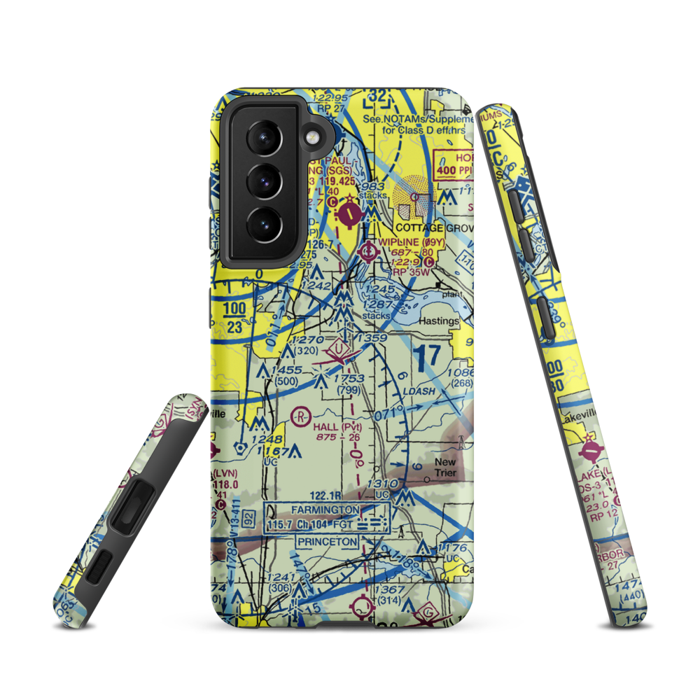 Turkey Track Airport (MY52) VFR Sectional Samsung Phone Case Samsung Galaxy S21 model shown