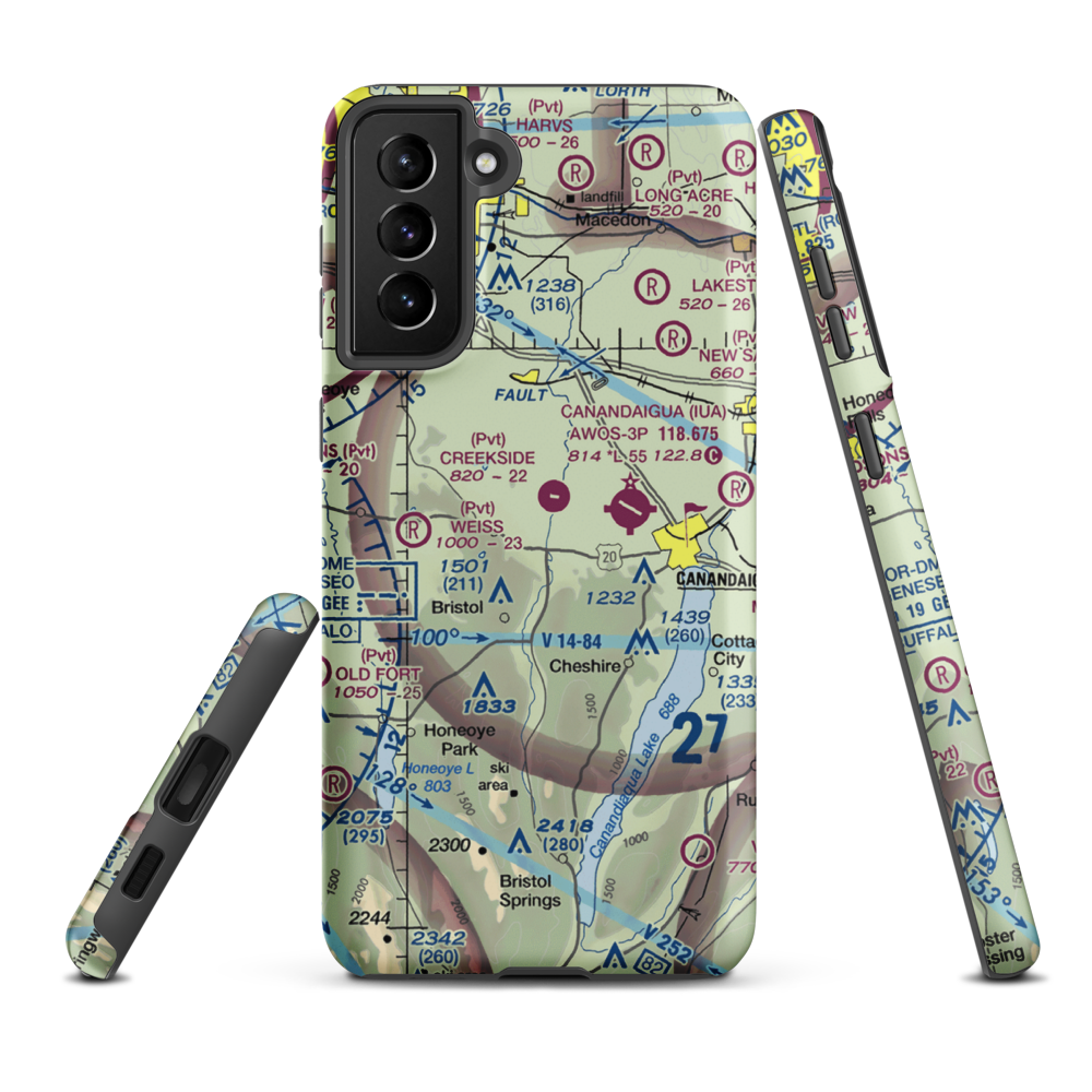Turnbull Airport (48NY) VFR Sectional Samsung Phone Case Samsung Galaxy S21 FE model shown