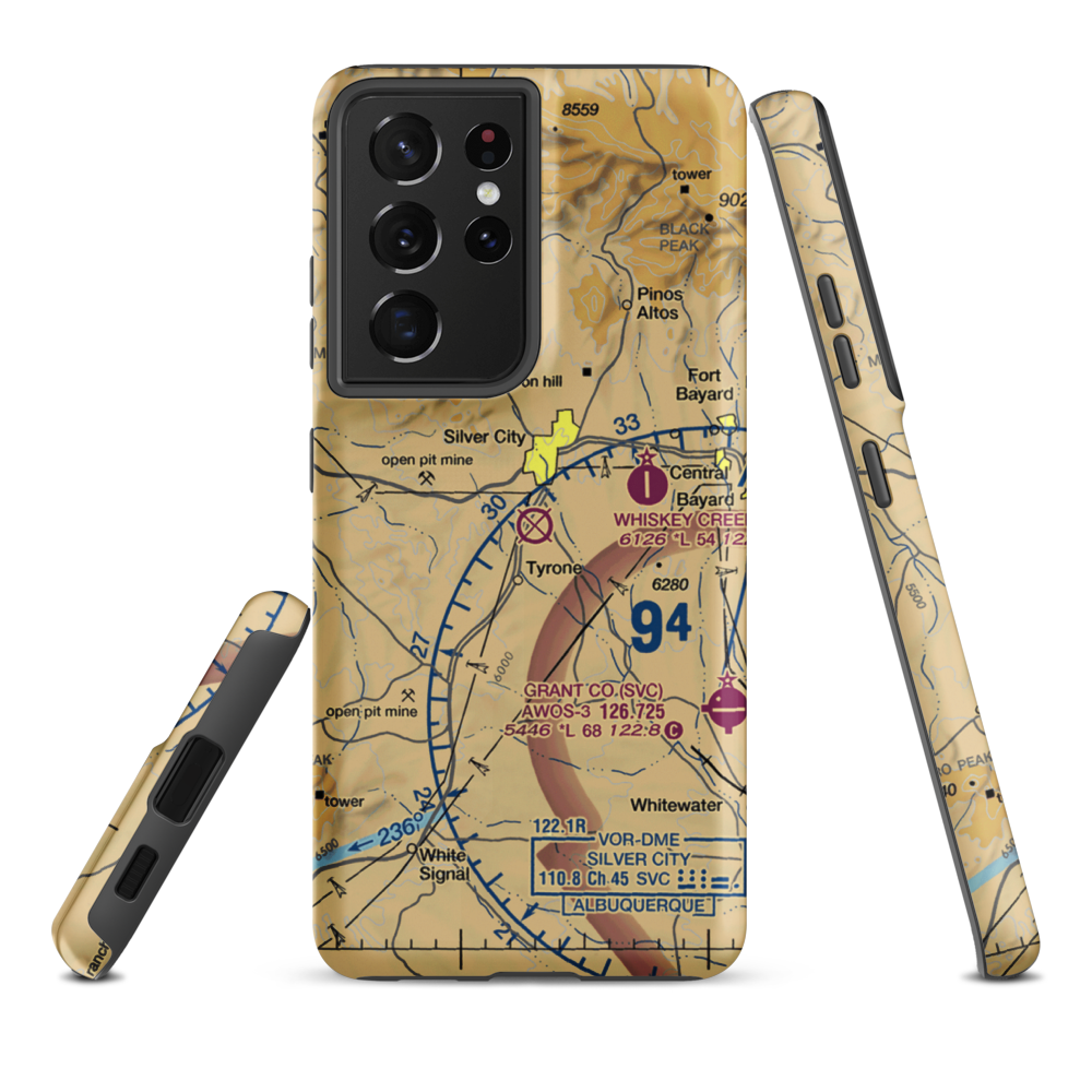 Turner Ridgeport Airport (NM72) VFR Sectional Samsung Phone Case Samsung Galaxy S21 Plus model shown