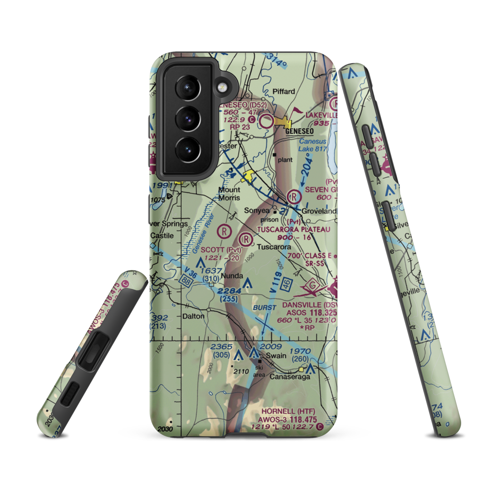 Tuscarora Plateau Airport (3NK6) VFR Sectional Samsung Phone Case Samsung Galaxy S21 FE model shown