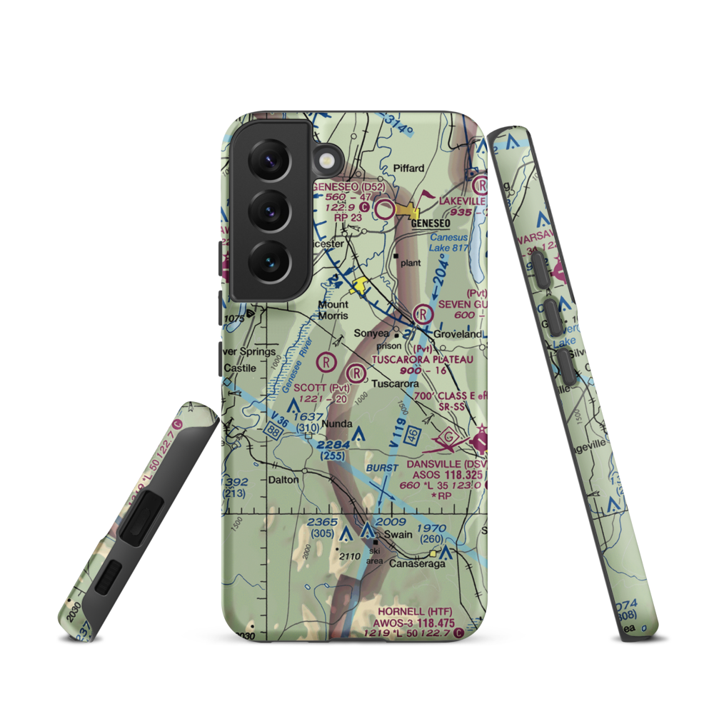 Tuscarora Plateau Airport (3NK6) VFR Sectional Samsung Phone Case Samsung Galaxy S22 model shown