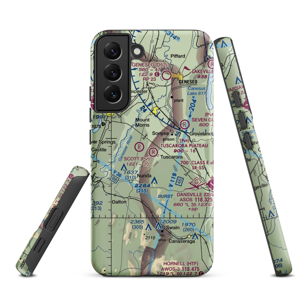 Tuscarora Plateau Airport (3NK6) VFR Sectional Samsung Phone Case Samsung Galaxy S22 Plus model shown