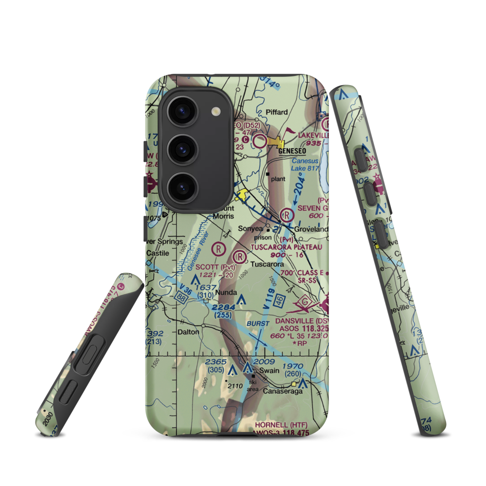 Tuscarora Plateau Airport (3NK6) VFR Sectional Samsung Phone Case Samsung Galaxy S23 model shown